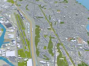 Seattle city Washington USA 55km 3D-Modell