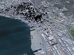Seattle city Washington USA 55km 3D-Modell