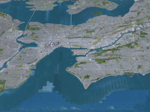 Seattle city Washington USA 55km 3D-Modell