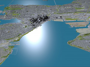 Seattle city Washington USA 55km 3D-Modell
