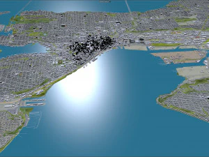 Seattle city Washington USA 55km 3D Model