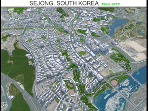 Cidade de Sejong Coreia do Sul 80 km Modelo 3D