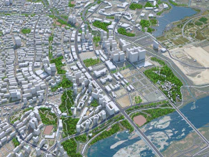 Sejong city South Korea 80km 3D Model