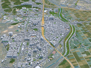 Sejong city South Korea 80km Model 3D