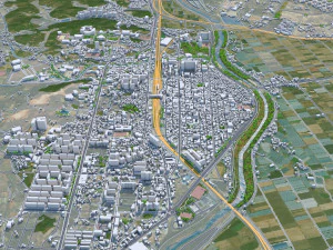 Sejong city South Korea 80km 3D Model
