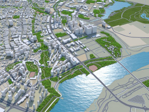 Sejong city South Korea 80km Model 3D
