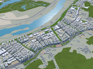 Sejong city South Korea 80km Model 3D