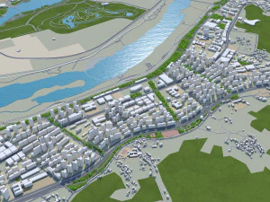 Sejong city South Korea 80km 3D Model