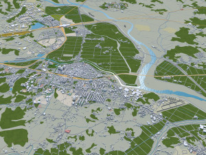 Sejong city South Korea 80km Model 3D