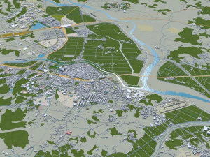 Sejong city South Korea 80km 3D Model