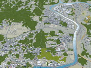 Sejong city South Korea 80km Model 3D