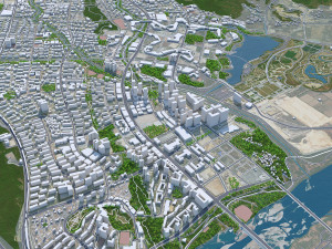 Sejong city South Korea 80km Model 3D