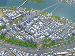 Seoul city South Korea 75km 3D Model