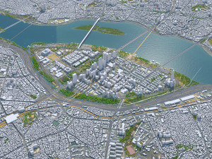 Seoul city South Korea 75km 3D Model