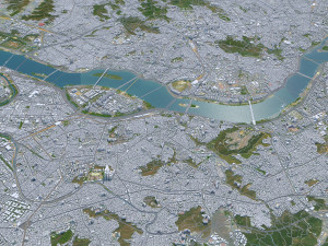 Seoul city South Korea 75km 3D Model