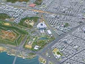 Seoul city South Korea 75km 3D Model