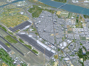Seoul city South Korea 75km 3D Model