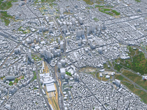 Seoul city South Korea 75km 3D Model