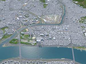 Seoul city South Korea 75km 3D Model