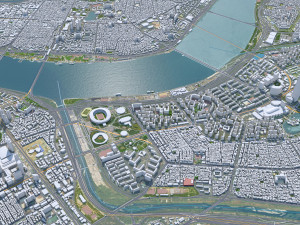 Seoul city South Korea 75km 3D Model