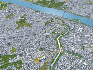 Seoul city South Korea 75km 3D Model