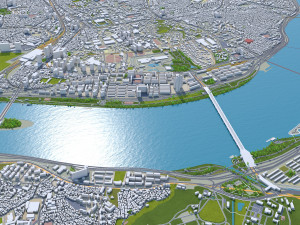 Seoul city South Korea 75km 3D Model