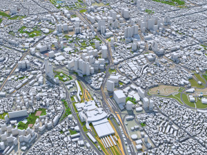 Seoul city South Korea 75km 3D Model