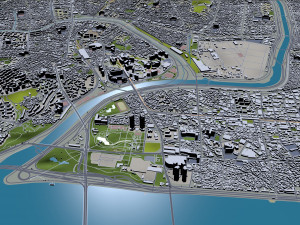 Seoul city South Korea 75km 3D Model