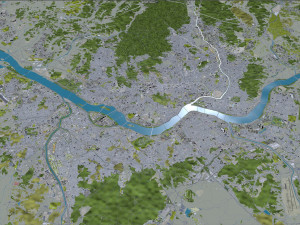 Seoul city South Korea 75km 3D Model