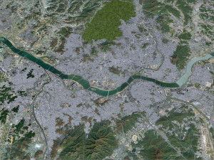 Seoul city South Korea 75km 3D Model