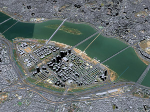 Seoul city South Korea 75km 3D Model