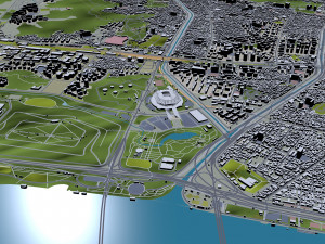 Seoul city South Korea 75km 3D Model