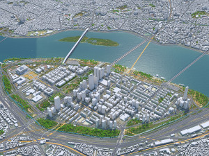 Seoul city South Korea 75km 3D Model