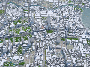 Shanghai city China 100km 3D-Modell