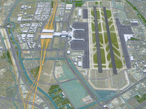 Shanghai city China 100km 3D-Modell