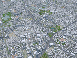 Shanghai city China 100km 3D-Modell