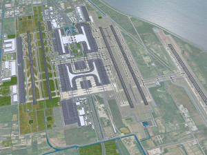 Shanghai city China 100km 3D-Modell