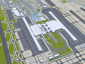 Shanghai city China 100km 3D-Modell
