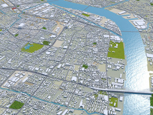 Shanghai city China 100km 3D-Modell