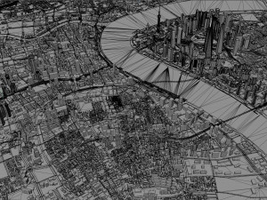 Shanghai city China 100km 3D-Modell