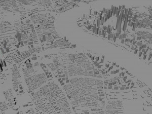 Shanghai city China 100km 3D-Modell