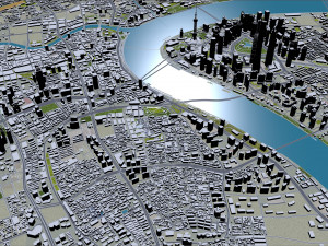Shanghai city China 100km 3D-Modell