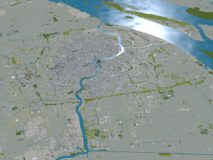 Shanghai city China 100km 3D-Modell