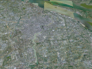 Shanghai city China 100km 3D-Modell