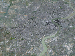Shanghai city China 100km 3D-Modell