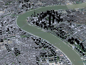 Shanghai city China 100km 3D-Modell