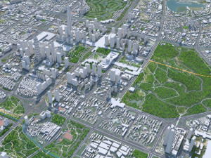 Shenzhen city China 60km 3D 모델