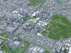 Shenzhen city China 60km 3D Model