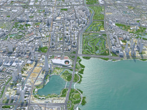 Shenzhen city China 60km 3D 모델