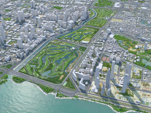 Shenzhen city China 60km 3D 모델